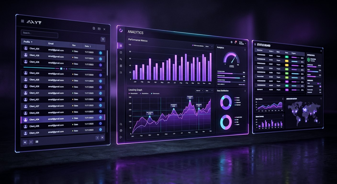Business dashboard built by Lightning Developments